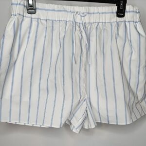 Cinq A Sept Oxford Blue White Sammy Stripe Short Medium